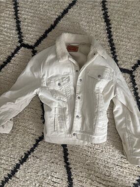 Levi's White Sherpa Collar Women's Corduroy Jacket